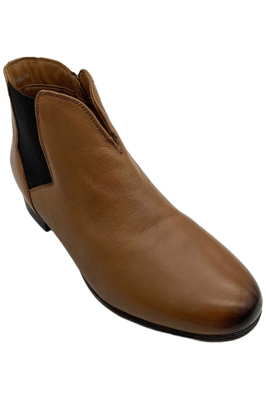 Trotters Women's Monroe Zip Heeled Ankle Bootie Luggage - Extra Wide